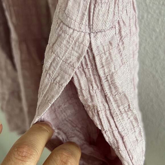 Knox Rose Crinkle Babydoll Dress Boho Neutral Feminine Preppy Coastal Classic S - Picture 6 of 7